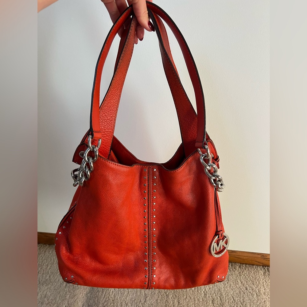 Michael Kors Orange Leather Shoulder Bag - Picture 1 of 15